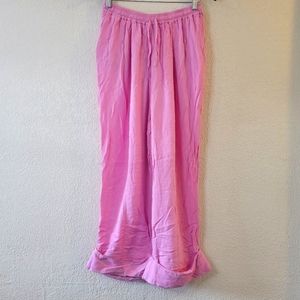 SLEEPER pink pajama pants wide leg pockets women size 1 or medium